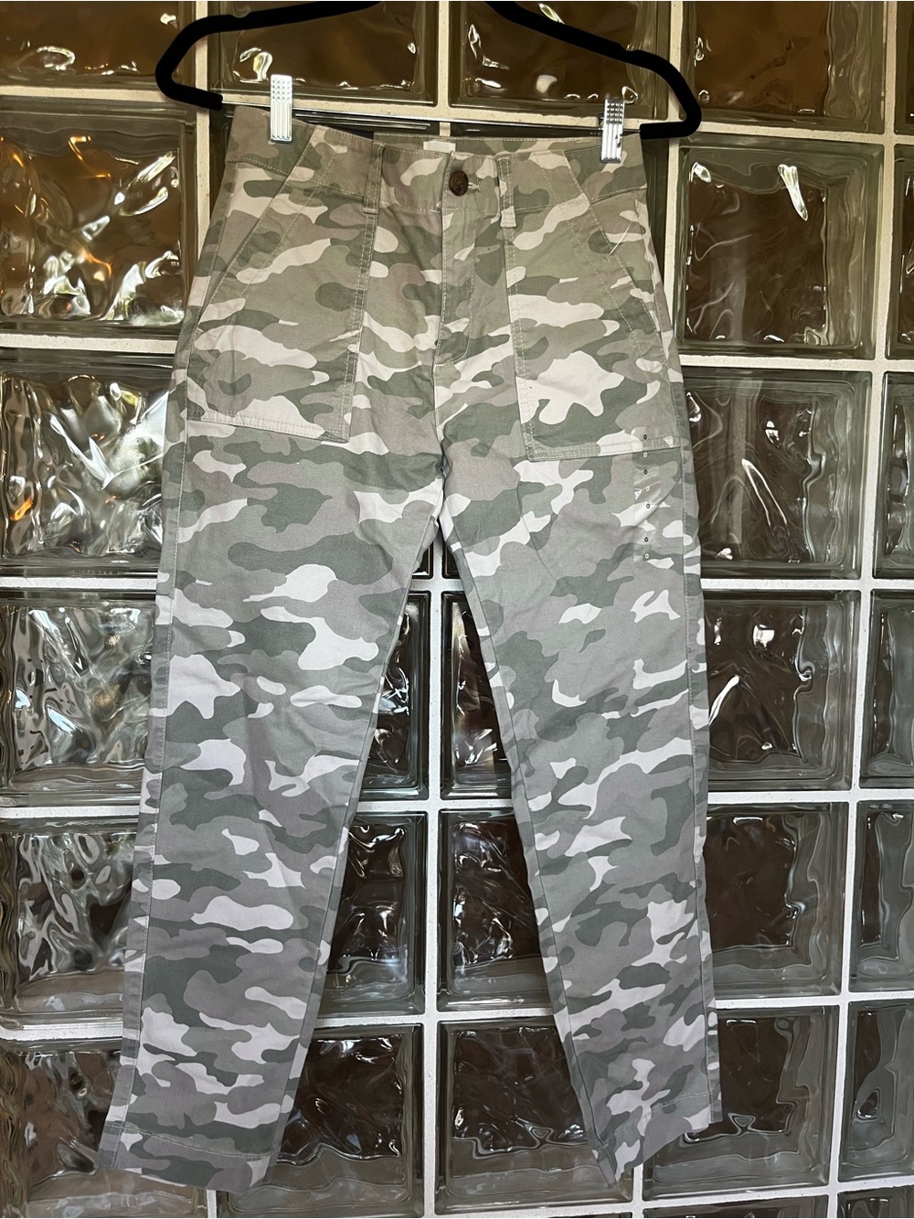 Gap Girlfriend Khaki camouflage green/gray mid rise straight leg pants
